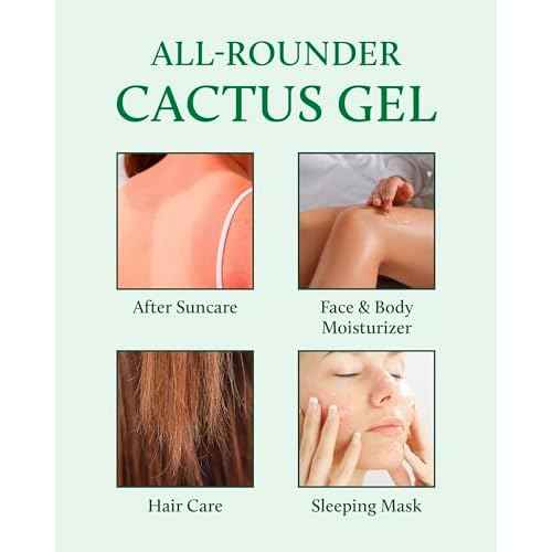 YADAH Cactus Soothing Gel (16.9fl oz) - 95% Cactus Extract, Sunburn Relief, Calm, Cool & Soothe Irritated Skin, Face Redness. Korean Skin Care, Vegan.