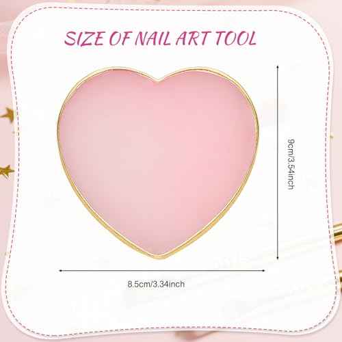 SUMAJU 2 Pcs Resin Nail Art Palette, Nail Art Painting Nail Polish Palette Gel Palette Gold Edge Color Makeup Display Nail Art Tools Gold Edge Nail Stuff