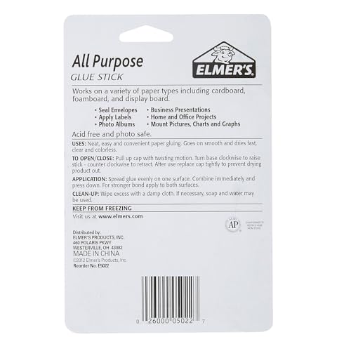 Elmer's All Purpose Glue Sticks, Washable, 22 Grams, 3 Count