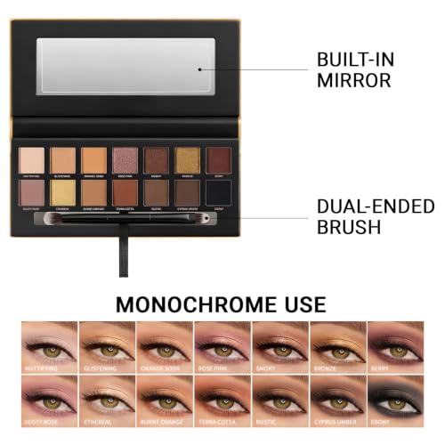 Erinde 14-Color Eyeshadow Palette with Brush – Matte & Shimmer