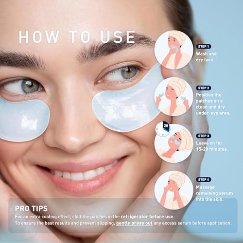 Enaskin Naturals Under Eye Patches Kit - 120 Pcs Retinol & Green Tea for Dark Circles, Puffiness & Wrinkles, Skin Care Set