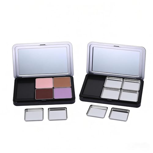 VOSCHOIX Magnetic Refillable Makeup Palette 2 Pack Portable with Mirror