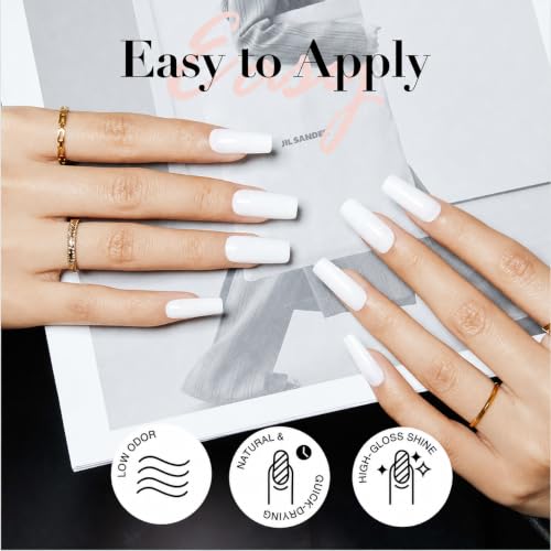 AZUREBEAUTY Warm White Nail Polish - Quick Dry Glossy Finish (18ml)
