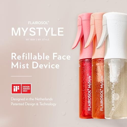 FLAIROSOL MyStyle, Spray Bottle for Hair- 3 Pack Small Travel Spray Bottle, Ultra Fine Continuous Water Mist for Face, Hairstyling, Salon, Cleaning, Beauty, Toners, Hydration & Makeup, 3.04oz / 90ml