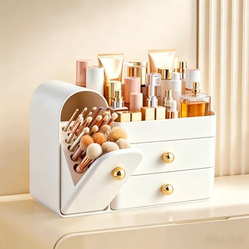 HBlife Makeup Organizer with Brush Holder & Drawers