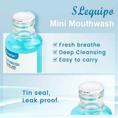 50 pcs Travel Size Mouthwash Bulk Mini Mouthwash, Fresh Mint Portable Mouthwash Individual 1.2oz/35ml Mouthwash Bottles for Travel Toiletry Kits