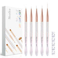 MelodySusie Nail Art Brush Set - 5 Professional Brushes & Holder