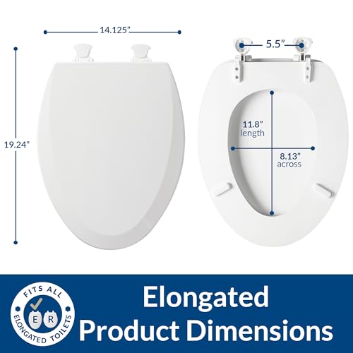 Bemis 1500EC Elongated Toilet Seat with Lift-Off, Cotton White