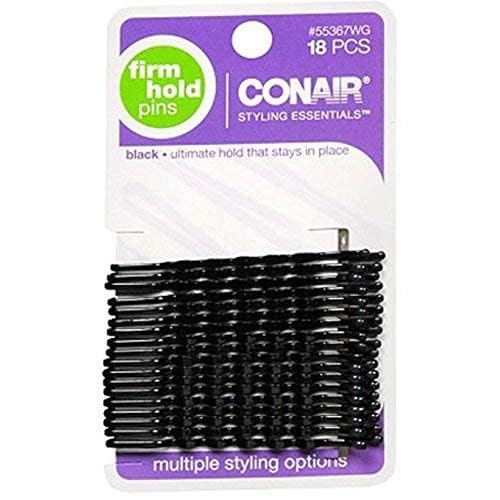 Scunci 55367 Black Styling Essentials Bobby Pins 18 Count, pack of 3