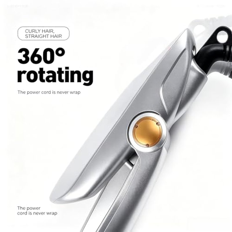 2-in-1 Rotating Curling Iron & Hair Straightener - Portable Styling Tool