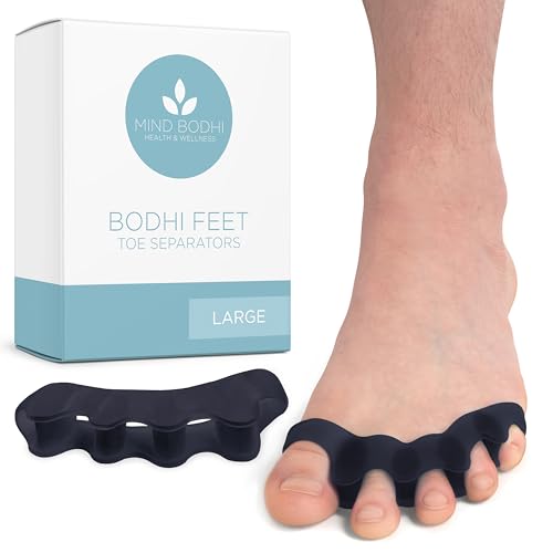 Large Black Toe Separators for Men & Women - Comfortable Foot Alignment