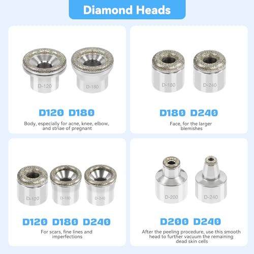 Diamond Microdermabrasion Facial Machine with 9 Heads & LCD