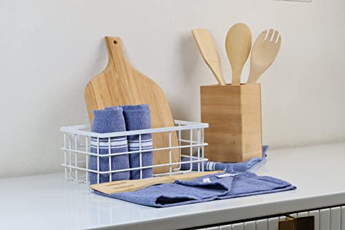 LANE LINEN Kitchen Towels Set - 100% Pure Cotton Dish Towels for Kitchen, Super Absorbent Kitchen Hand Towel, Blue Tea Towels, Soft & Durable Dish Cloths, Pack of 12 – 15”x25”, Blue Chambray