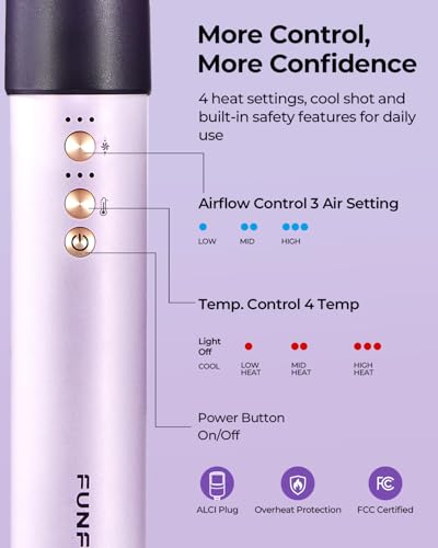 Funflow 6-in-1 Air Wrap Hair Styler with Auto Curler & Straightener