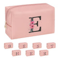 Personalized Initial Makeup Bag for Women, Small Cosmetic Organizer