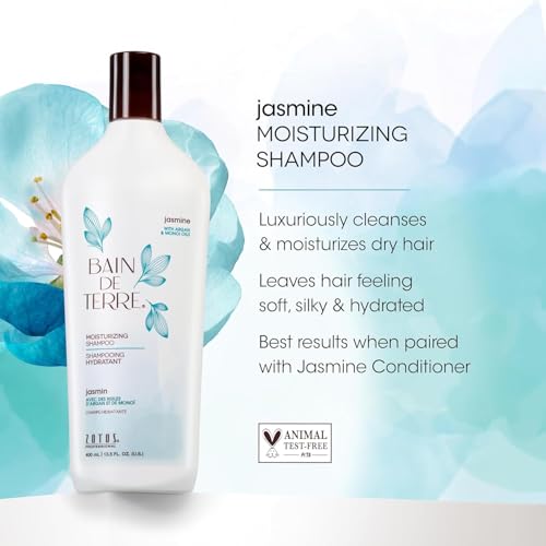 Bain de Terre Jasmine Moisturizing Conditioner, Rich Hydration for Dry Hair, with Argan & Monoi Oils, Paraben-Free, Color-Safe, Vegan