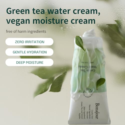 BONAJOUR] Green Tea Water Bomb Cream & Toner Set, Vegan moisturizer Duo, 7.2+3.38 fl.oz¡¦
