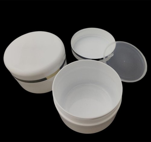 8 Pack Plastic Empty Cosmetic Containers with Lid, Portable 3 Oz 100ml Refillable Make-up Face Cream Jars Case for Body Scrub Mask Lotion Storage Pot (White)