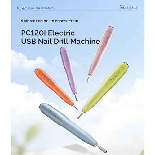 MelodySusie Pen-Shaped Portable USB Nail Drill, PC120I 20000RPM Electric Nail File with Compact Design for All Nail Care, Manicure Polishing, Shaping & Gel Removal at Home for Beginners