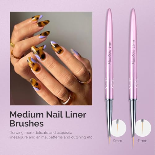 MelodySusie Nail Art Liner Brushes Set - 5Pc Professional Gel Polish Painting Pen