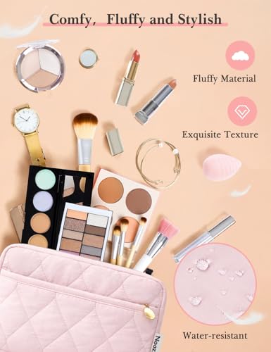 Noozion Makeup Travel Bag - Padded Cosmetic Organizer with Compartments