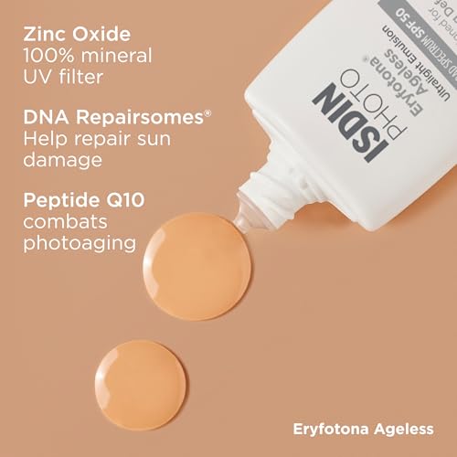 ISDIN Eryfotona Ageless Sunscreen Zinc Oxide and 100% Mineral Tinted Sunscreen SPF 50