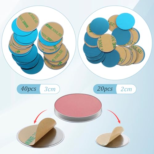 Magnetic Makeup Palette with Clear Top, 3Pack Empty Eyeshadow Pan Dispensing Storage Box with 60Pcs Adhesive Metal Stickers for DIY Cosmetics Lipstick Blush Powder-7.72¡±X4.33¡±Palette
