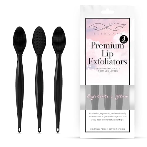 Seraphic Skincare Dual-Sided Silicone Lip Scrubber & Pore Brush (3-Pack)