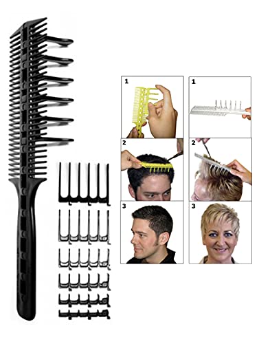 CombPal Hair Cutting Scissor Comb Set with 7 Guides