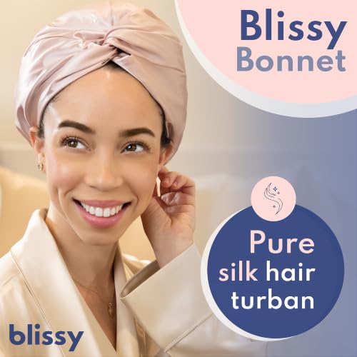 BLISSY Silk Bonnet for Sleeping - 100% Mulberry Silk