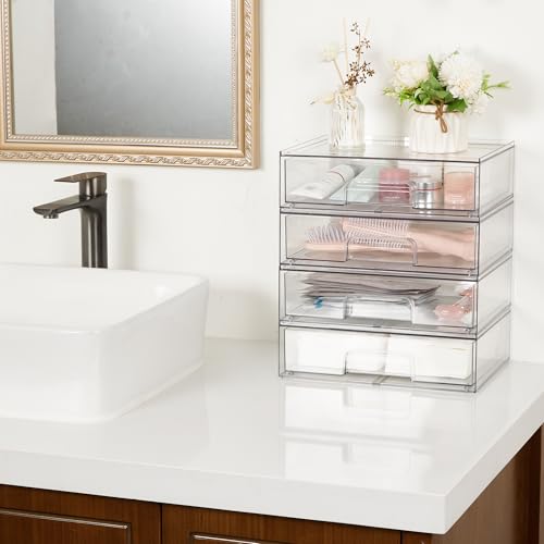 Vtopmart Clear Stackable Storage Drawers 2-Pack