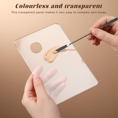 Acrylic Makeup Palette with Spatula Set - 2 Pcs Foundation Mixer