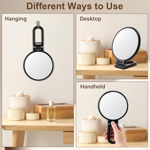 10X Magnifying Mirror with 1X Normal Side, Handheld Makeup Mirror