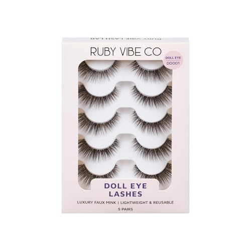 Faux Mink Wispy Lashes - 5 Pairs Reusable Eyelashes