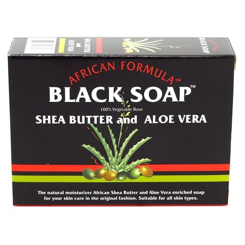 Madina African Black Soap Shea Butter and Aloe Vera, 3.5 oz (Pack of 12)