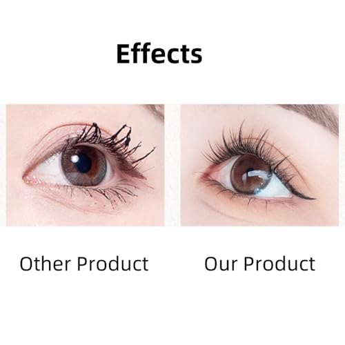 Waterproof Mascara with Comb Brush, Black Mascara, Natural Look, Long-Lasting Hold, Lengthening, Smudge-Proof, No Clumping