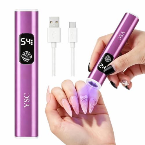 YSC Pink Handheld UV Nail Light Cordless Flash Cure Lamp with Dual Timers