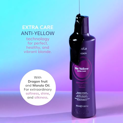Fanola Wonder No Yellow Purple Shampoo - Purple Color Depositing Shampoo for Blondes, Bleached & Grey Hair - Formulated with Violet Pigment to Remove Brassy Tones from Hair (11.83 Fl Oz)