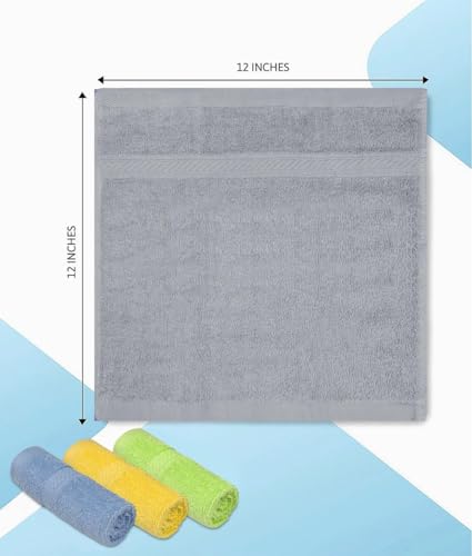 ZUPERIA 100% Cotton Washcloths 24 Pack - 12" x 12"