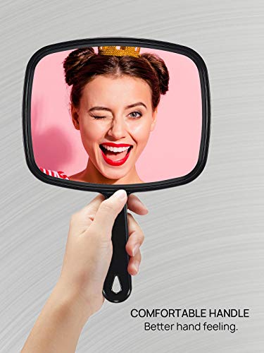 OMIRO 9.3" Handheld Mirror with Handle, Black