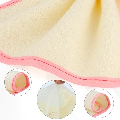 10Pcs Wash Cloths,Exfoliating Body Scrubber,Body Scrubber Exfoliator,Pink Frame Exfoliating Washcloth,Face Cloths for Washing Face,Loofah Exfoliating Body Scrubber,Wash Rags for Body,Exfoliating Towel