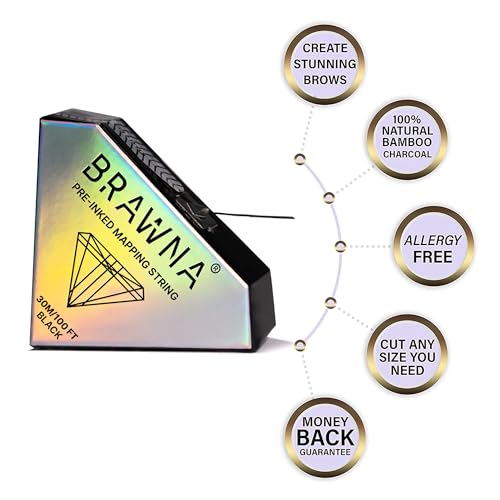 BRAWNA 30M Pre-Inked Eyebrow Mapping String for Microblading