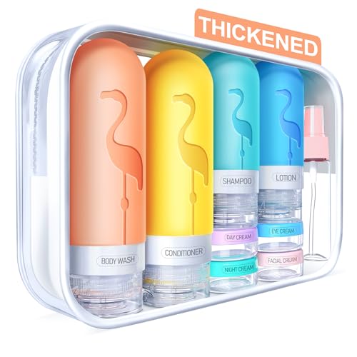 Vipop 3 oz Travel Bottles, Leak Proof TSA Approved Silicone Containers