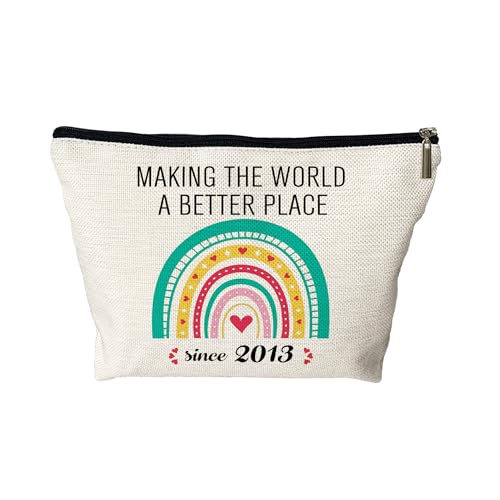 13 Year Old Girl Gift Ideas Cosmetic Bags - Making The World A Better Place Since 2013 Makeup Bag,13th Birthday Gifts for Teenage Girls, Funny 2013 Birthday Decorations for Her (2013)