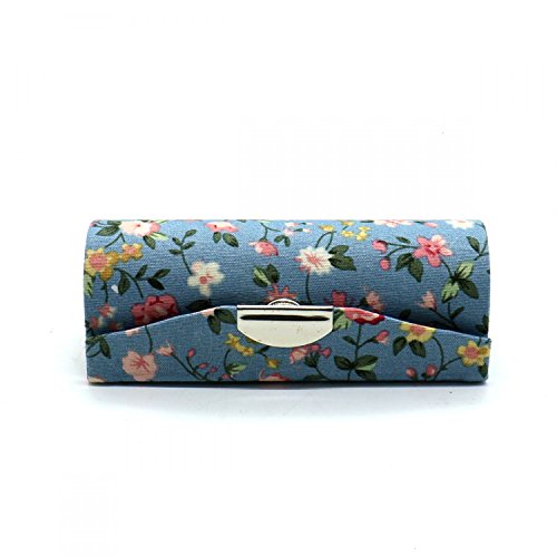 SenseYo Floral Lipstick Case Holder with Mirror & Storage