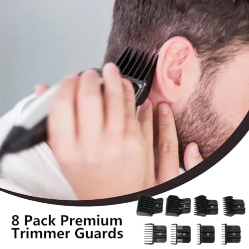 2024 Upgraded 8 Pack Trimmer Guards Set for BaBy-liss-PRO Barber-ology FX787 & FX726 Trimmer, Replacement Guards with Metal Spring Clip