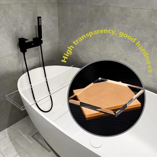 Clear Acrylic Bathtub Tray Table - Anti-Slip Bath Caddy