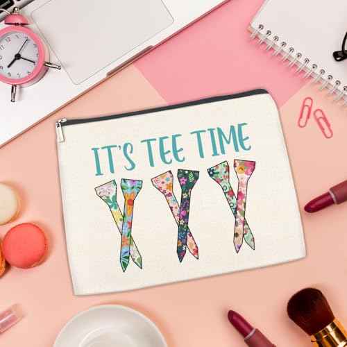 Golf Gifts Makeup Bag, Team Gifts for Women Golf Lover Player Inspirational Gift for Golfers Friendship Birthday Gift for Her Female Friend Zipper Cosmetic Bag Travel Toiletry Pouch for Purse