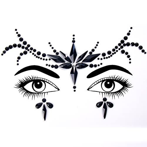 Mermaid Face Gems Rhinestone Stickers - Festival Party Body Jewels