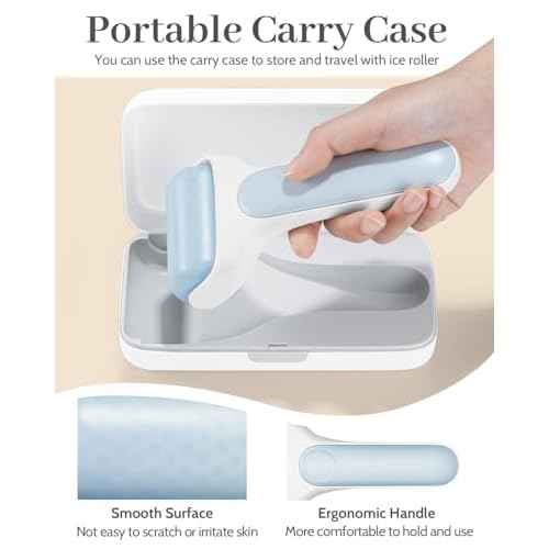 MORGLES Ice Roller for Face, Premium Facial Roller for Puffiness, Dark Circles and Lymphatic Drainage, Cold Face Roller for Women Self Care with Carry Case